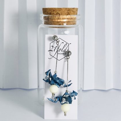 Blue and White Origami Dragon - Asian